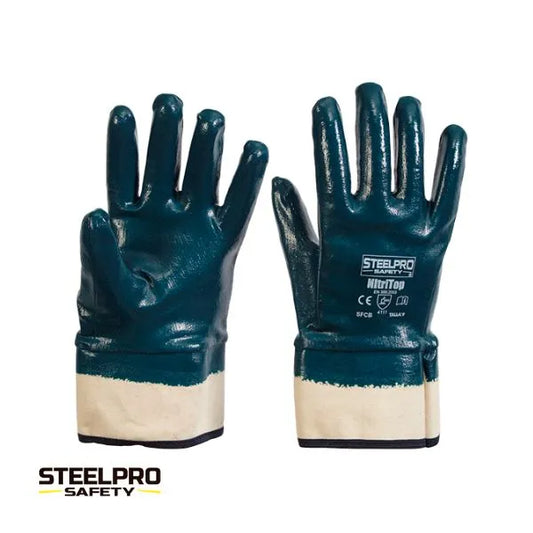GUANTE DE NITRILO C/PUÑO TEJIDO NITRITOP STEELPRO