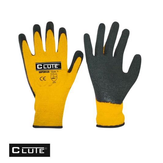 GUANTE DE HILO C/PALMA LATEX SUPERFLEX AMARILLO